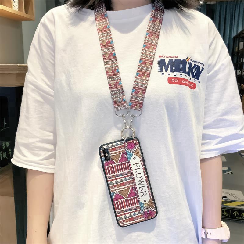 Compatible For Case Apple iPhone 13 12 Mini 11 Pro Max 6 6s 7 8 Plus X XS Max XR TPU Soft Casing Cover Wristband Lanyard