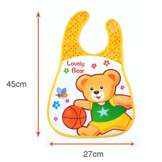 Yếm máng ăn dặm nilon quai dán cho bé