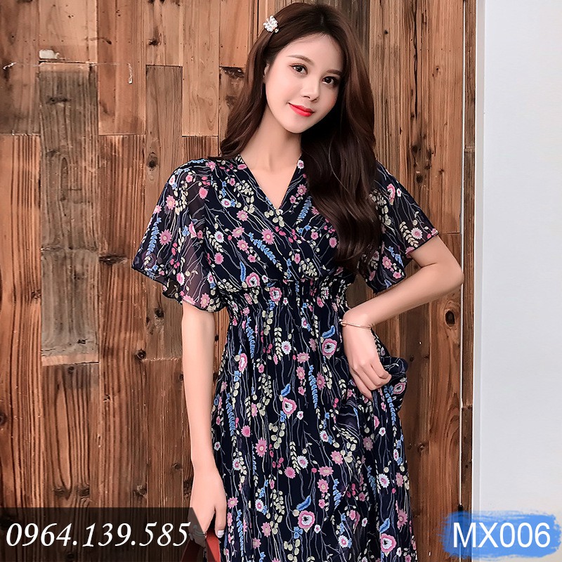 Đầm maxi đi biển cao cấp, họa tiết sang trọng, chất đẹp, dáng xòe dài quyến rũ | MX006