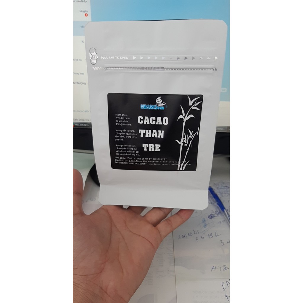 Bột Cacao Than Tre nguyên chất - Benuscream (100gram)