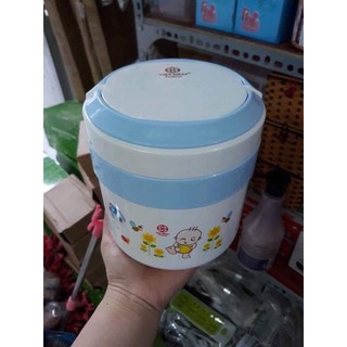 4032 Hộp cơm giữ nhiệt 2 ngăn ruột inox nhựa Việt Nhật No | Cặp lồng giữ nhiệt 2 tầng