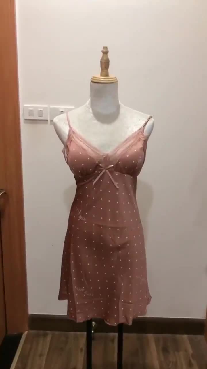 HT49 Váy ngủ sexy lụa chấm bi dáng suông kèm ĐỆM LÓT, đầm ngủ quyến rũ mặc nhà  HT49 MÚT | BigBuy360 - bigbuy360.vn