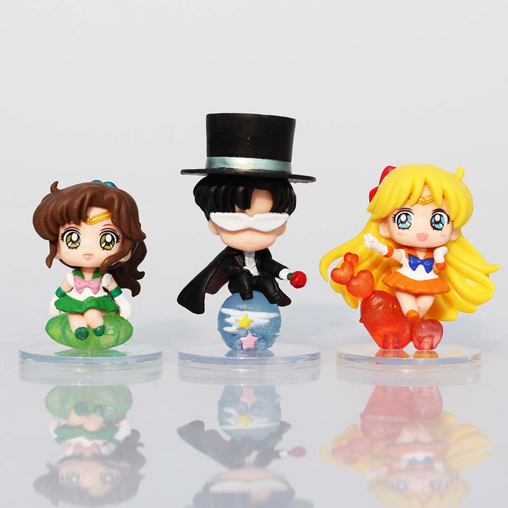 Set 6 mô hình đồ chơi nhân vật hoạt hình thủy thủ mặt trăng dễ thương
