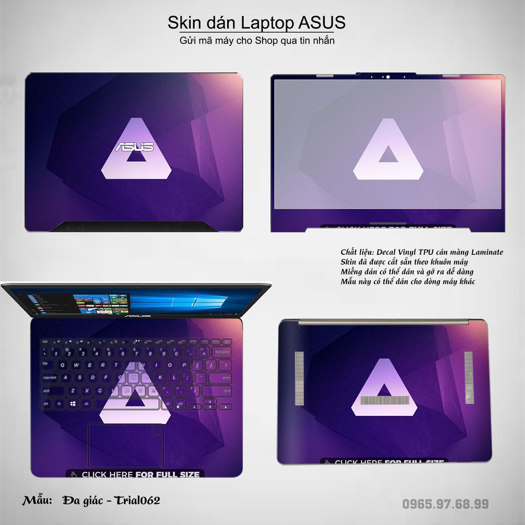 Skin dán Laptop Asus in hình Đa giác _nhiều mẫu 11 (inbox mã máy cho Shop)