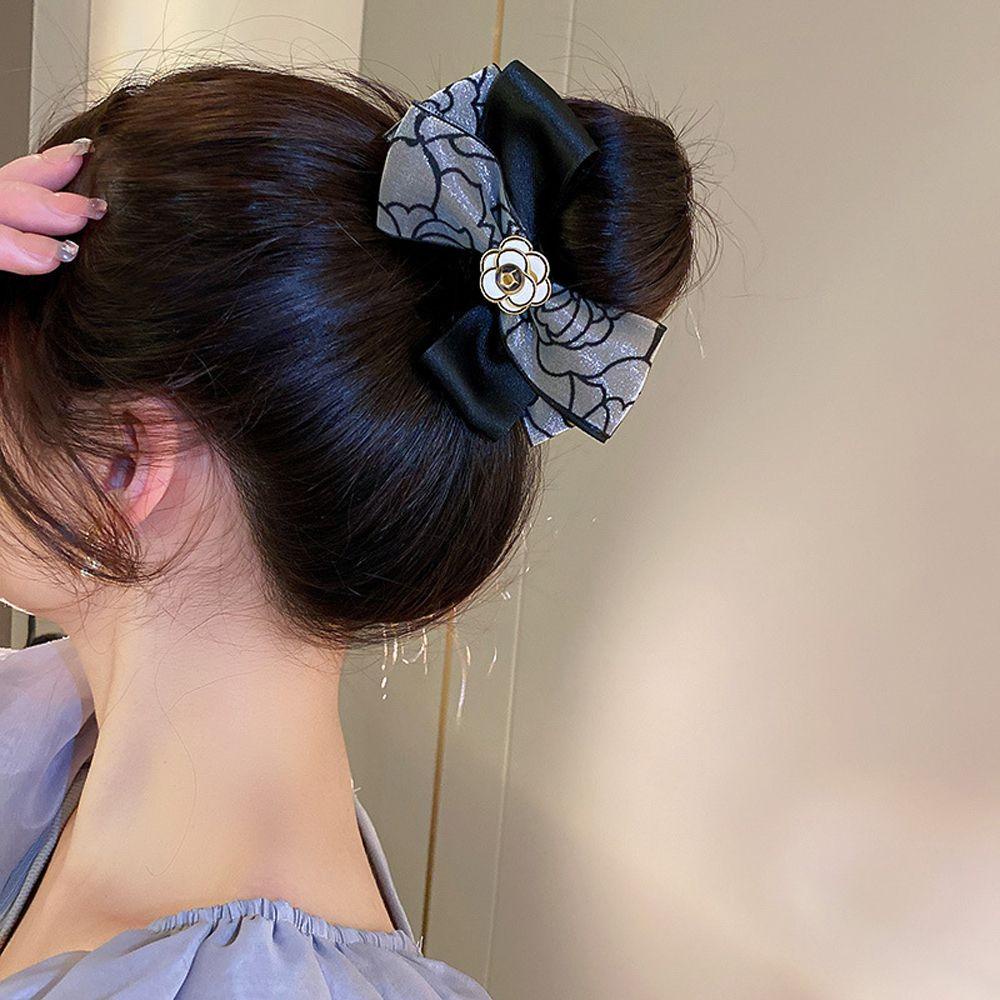VANES1 Kẹp Tóc Đuôi Ngựa Hình Hoa Thanh Lịch Cho Nữ Giá Đỡ