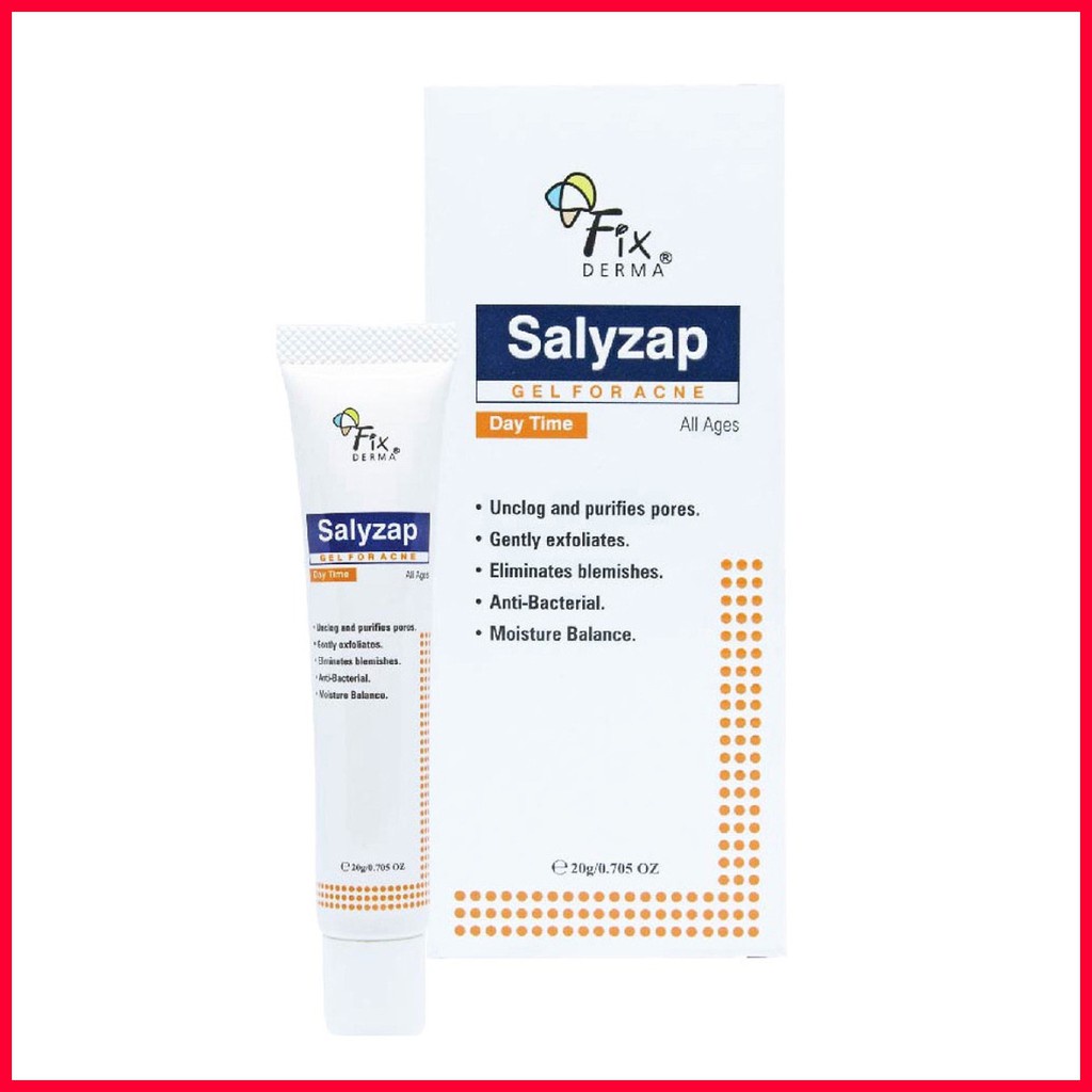 Chấm mụn Fixderma Salyzap For Acne Gel giảm mụn dưỡng da (Dùng ban ngày - 20ml) Zafami Pharma