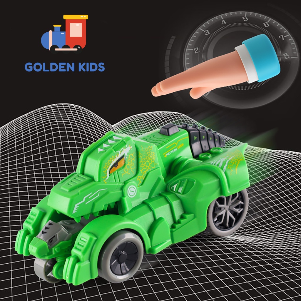 Xe ô tô địa hình khủng long chạy đà quán tính bắn ra mô tô tốc độ cao phát triển trí thông minh cho bé