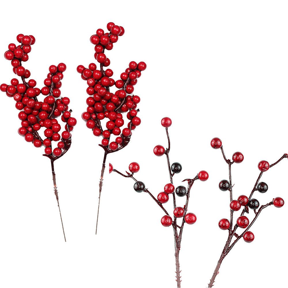 Cành berry giả màu đỏ trang trí nhà cửa/tiệc cưới tiện dụng