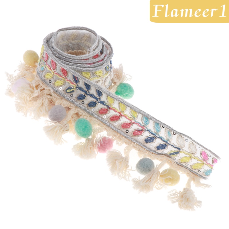 1 Cuộn Dây Ruy Băng Đính Bóng Lông 1yd Boho Dùng Trang Trí Tiệc Diy
