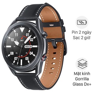 Đồng hồ thông minh Samsung Galaxy Watch 3 45mm viền thép đen dây da