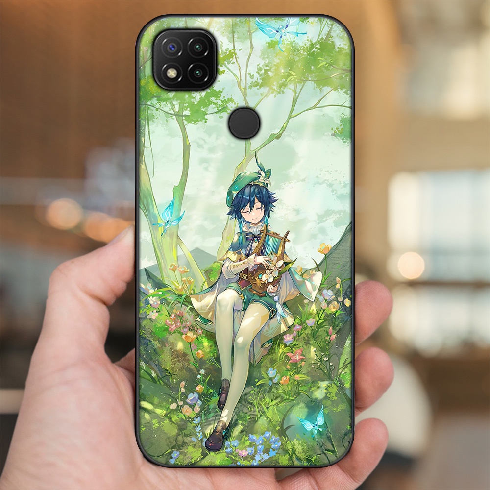Ốp lưng Xiaomi Redmi 9C viền đen in hình Venti Genshin Impact