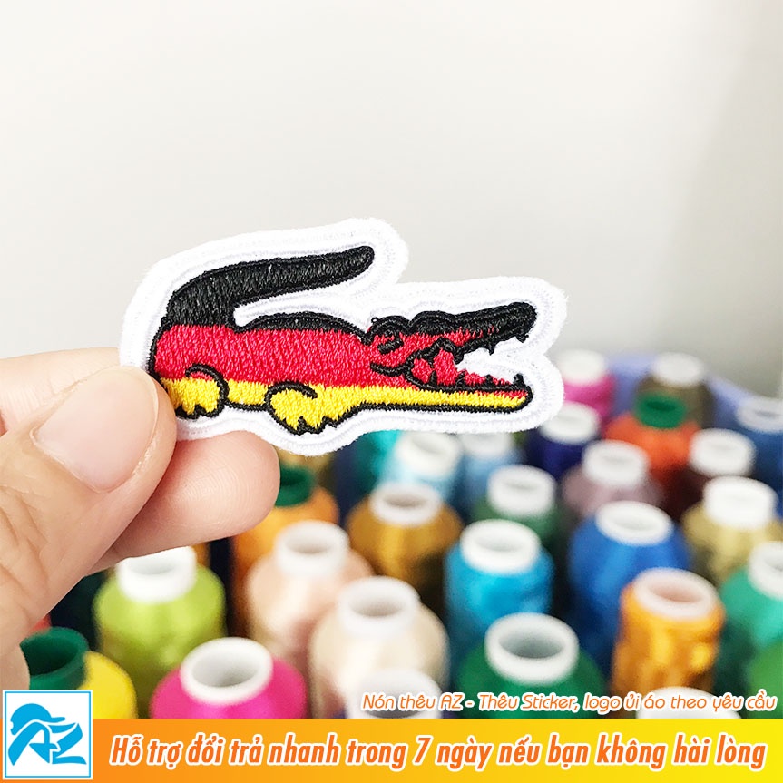 Mua Sticker vải thêu hình logo cá sấu Lacoste - Patch ủi quần áo balo ...