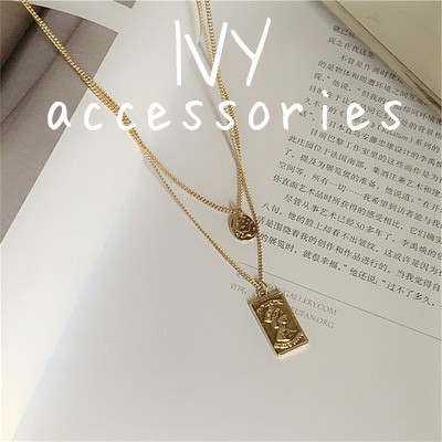 Vòng cổ nữ, dây chuyền nữ chocker 2 tầng phong cách cổ điển màu vàng gold Ivy.acc C4