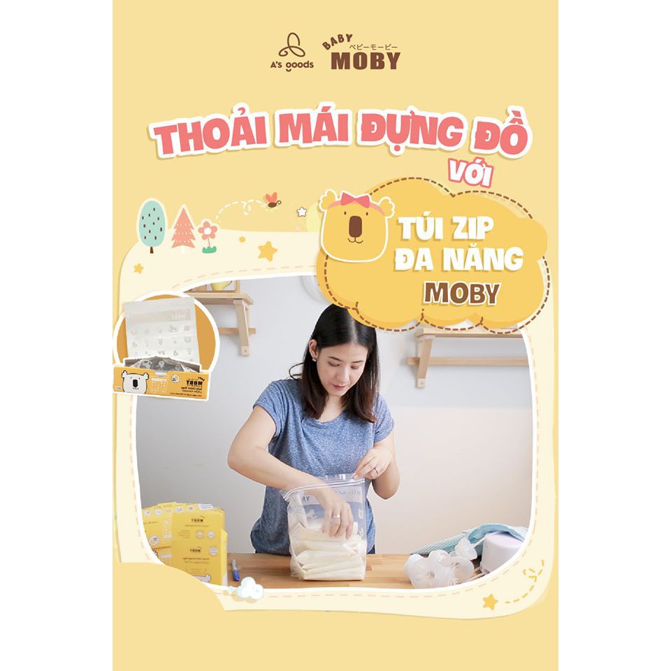 Túi Zip Đa Năng MOBY (Hộp 24 Túi) Size L 26x26,5x8 cm