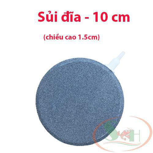 Đĩa đá xám dẹp sủi oxy mịn 10cm, 12cm,15cm oxy hòa tan bể cá tép