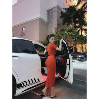 Đầm Body Xẻ Tà Chiết Ngực