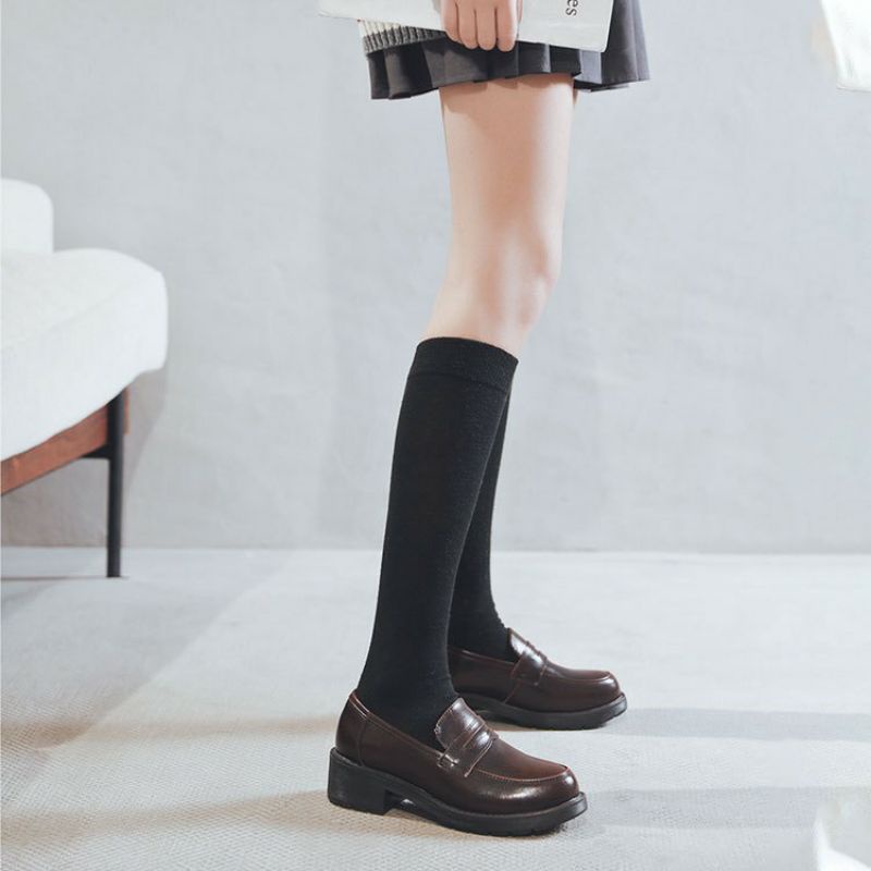 Joshi loafers phiên bản đế cao 5cm - Giày da bò nữ  phong cách vintage, retro