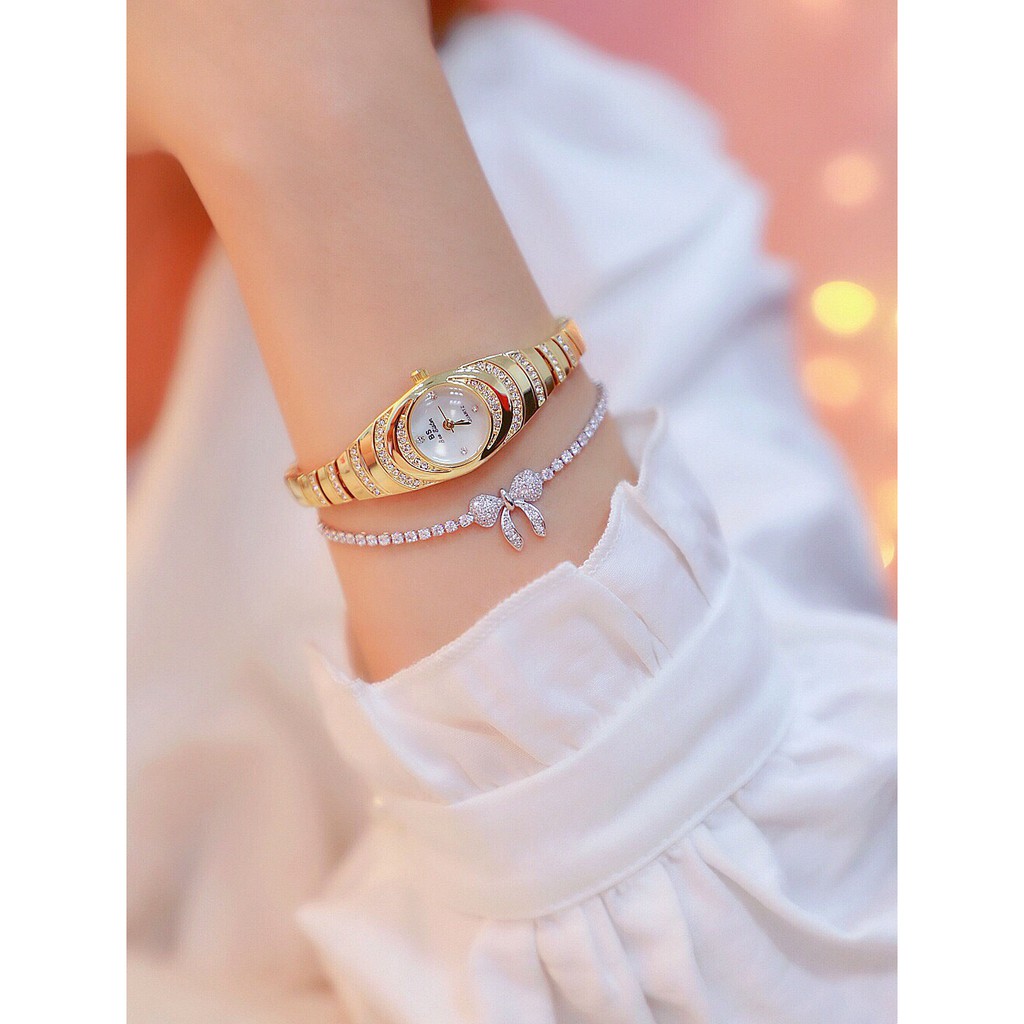 Đồng hồ lắc tay nữ Bee Sister Mini6 Thời trang Hàn Quốc dây thép không gỉ