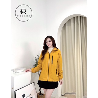 Áo khoác gió 2 lớp dáng suông cao cấp Rosara AG01
