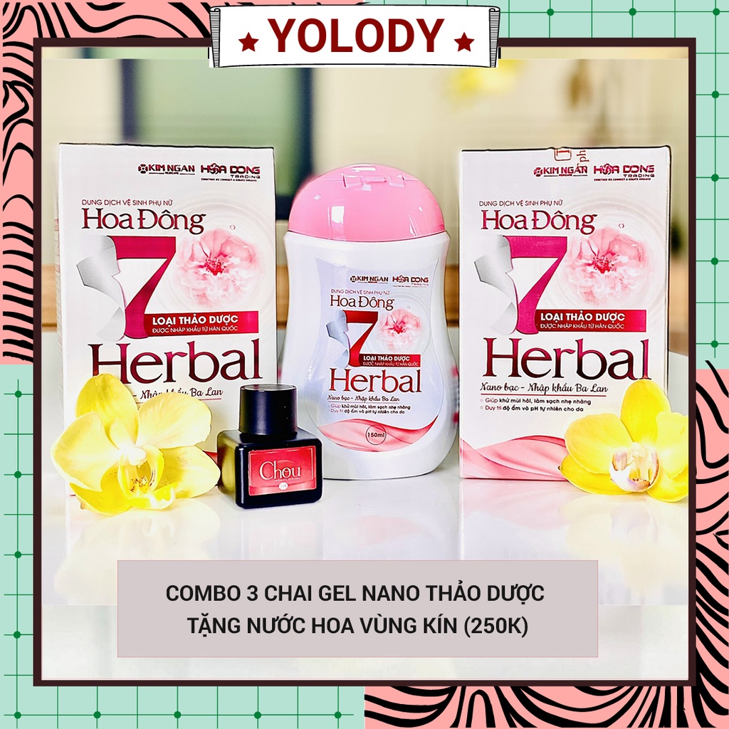 Combo 3 chai gel vệ sinh làm hồng vùng kín Nano thảo dược cho mẹ sau sinh tặng 1 nước hoa vùng kín cao cấp