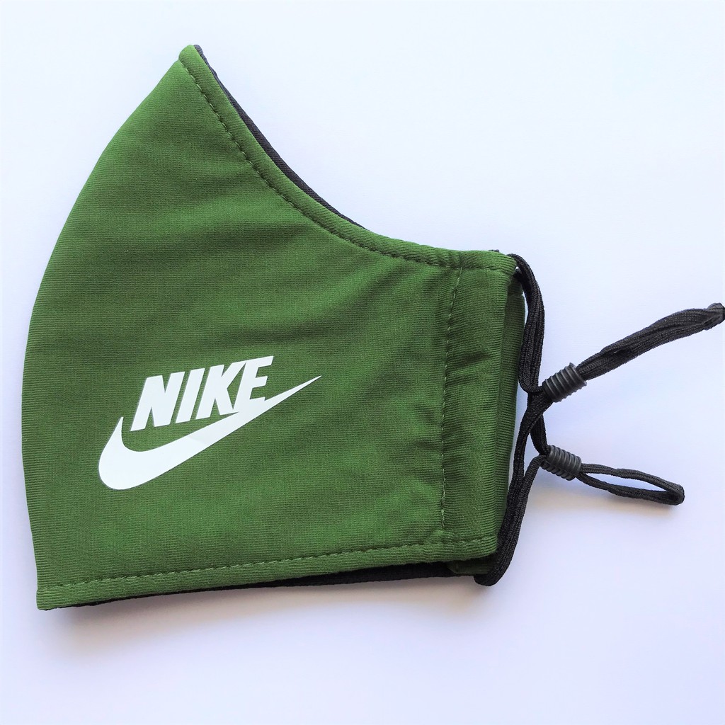 KHẨU TRANG VẢI [ MUA 3 TẶNG 1 ] - Nike Xanh đậm quân đội - Nút tăng giảm dây đeo. | BigBuy360 - bigbuy360.vn