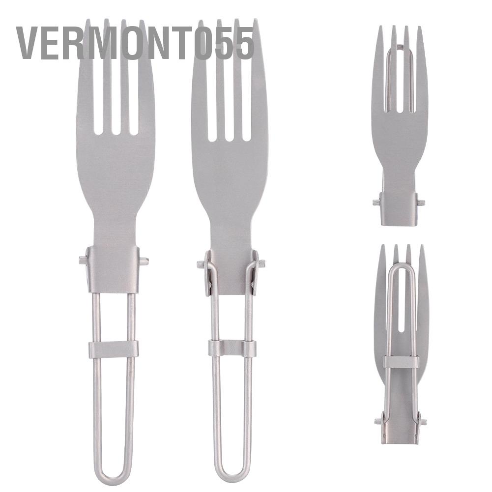 Có thể bán buôn Portable Folding Titanium Spork Fork Outdoor Camping Cutlery Travel Tableware Vermont055 Hàng giao ngay