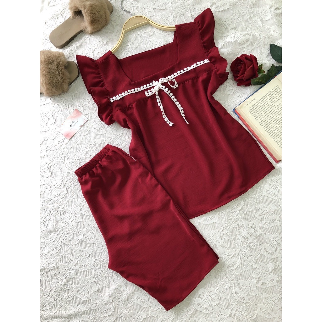 Đồ bộ mặc nhà mẫu lửng Jebi chất lụa tơ tằm cao cấp | BigBuy360 - bigbuy360.vn