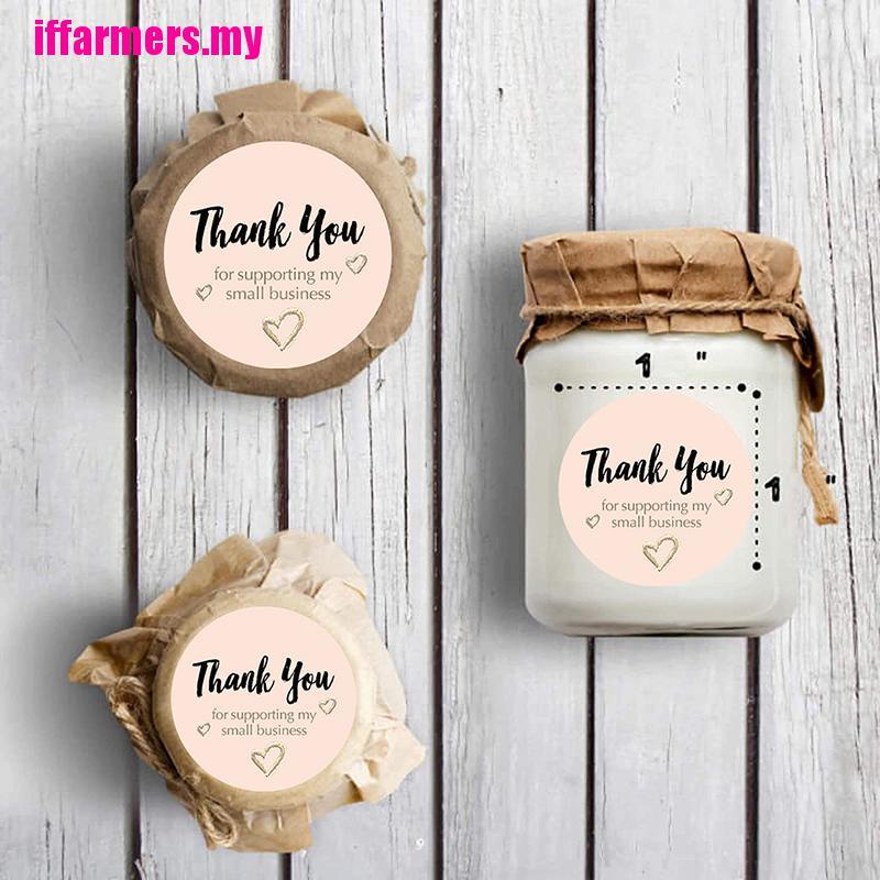 Miếng Dán Hình Tròn In Chữ Thank You For Supporting My Small Made