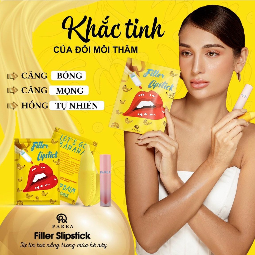 Son filler khử thâm collagen son chuối banana fliller líptick Tặng 1 son kem lì parea | BigBuy360 - bigbuy360.vn