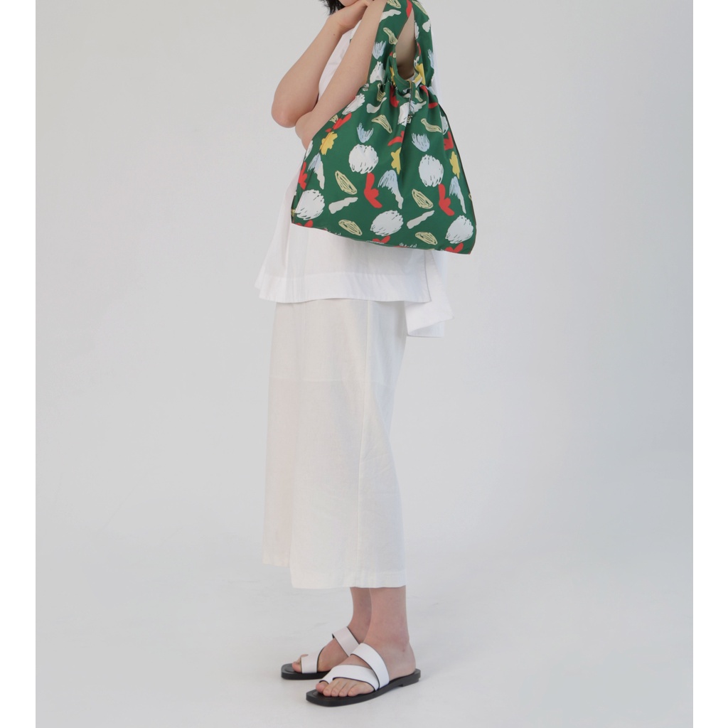STRING PICNIC BAG_ SESAME! PATTERN_GREEN - túi vải đeo vai họa tiết SESAME! PATTERN_GREEN, túi picnic dã ngoại