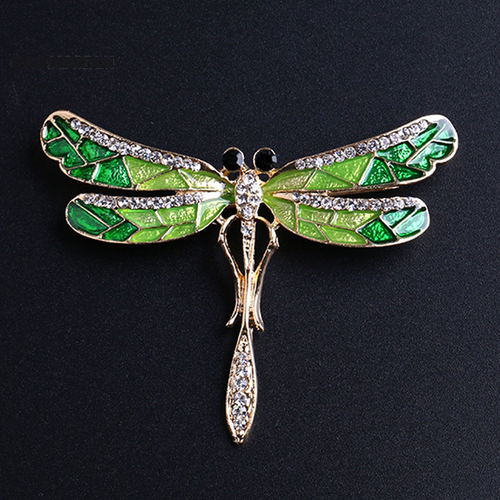 ♉GD Fashion Women Dragonfly Shiny Rhinestone Brooch Pin Jewelry Scarf Accessory