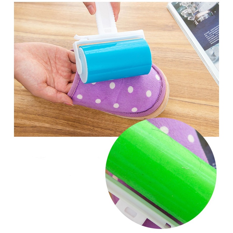 Cây lăn bụi quần áo vải gường lông chó mèo Gel Silicol tái sử dụng nhiều lần