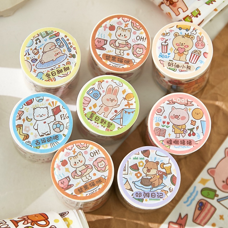Cute cartoon soft cute diary sticker Diary Scarpbooking DIY Decoration Washi Tape