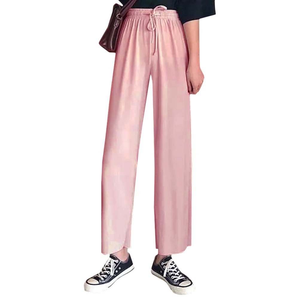 Quần Ống Rộng Lưng Cao Kiểu Hàn Quốc