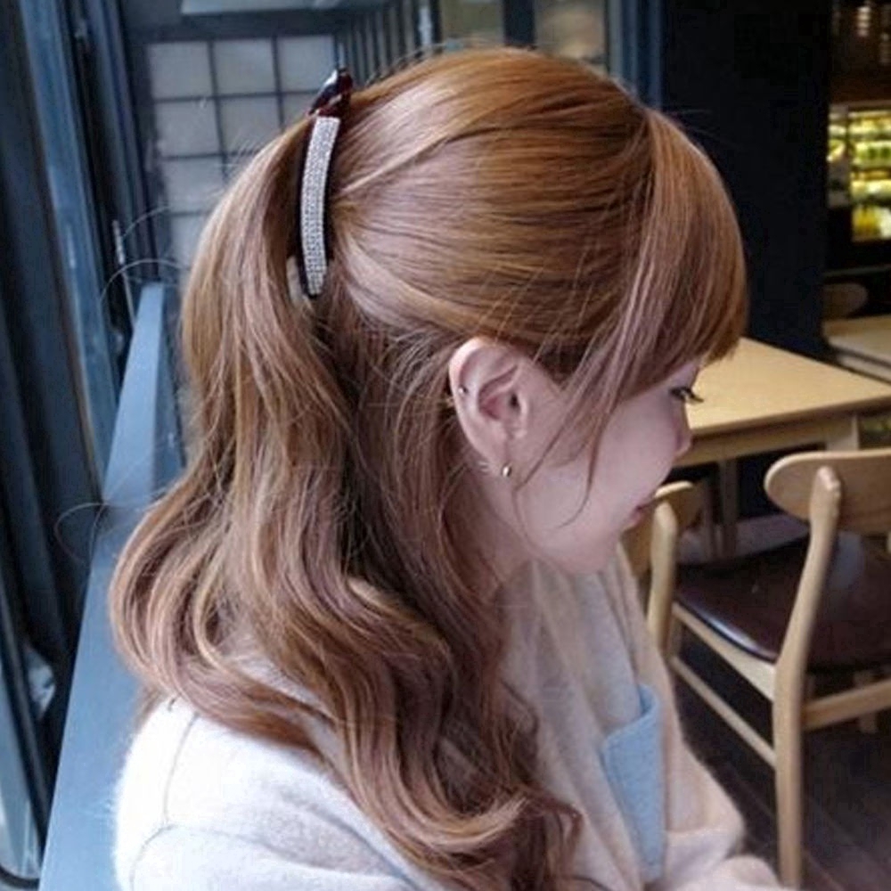 Kẹp tóc nhựa đính đá pha lê