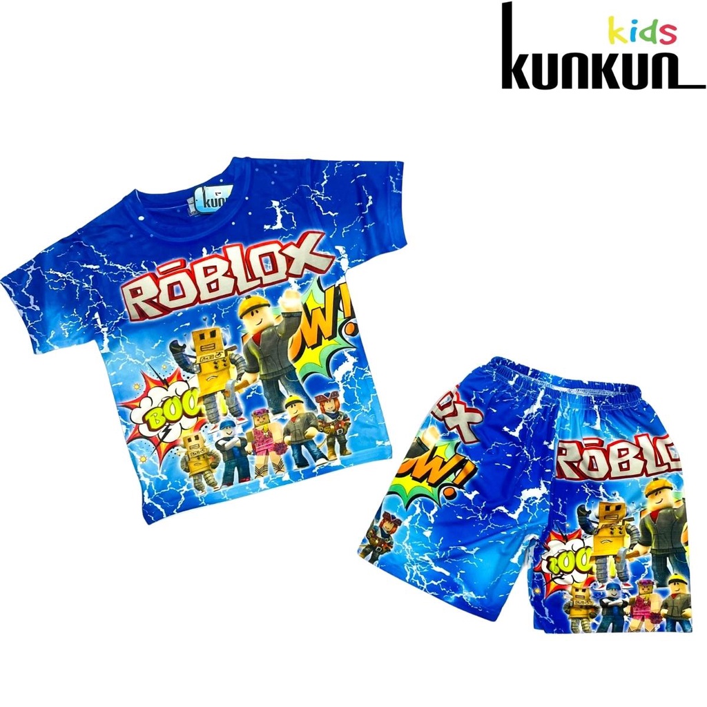 Quần áo trẻ em KUNKUN TP804 in 3d hình roblox cho bé trai size đại từ 10-60kg chất thun lạnh thoáng mát co giãn 4 chiều