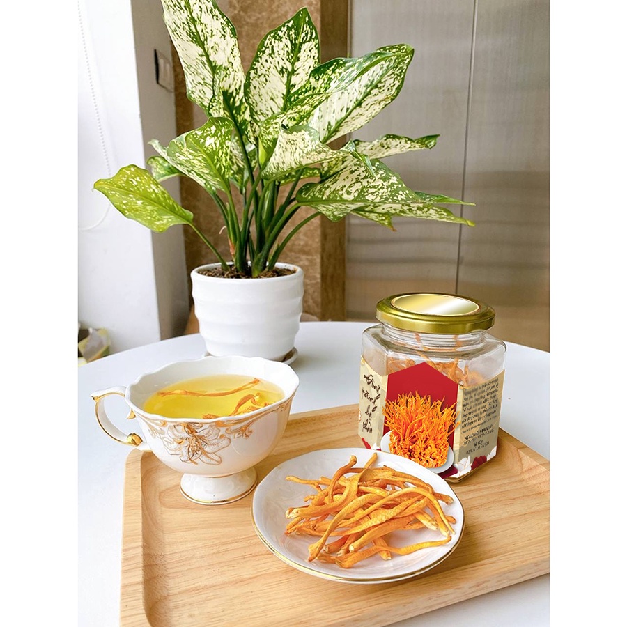 Đông trùng hạ thảo hút chân không sấy lạnh Saffron Việt Nam hũ 10Gr