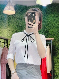 Áo sơ mi ren bọt cao cấp