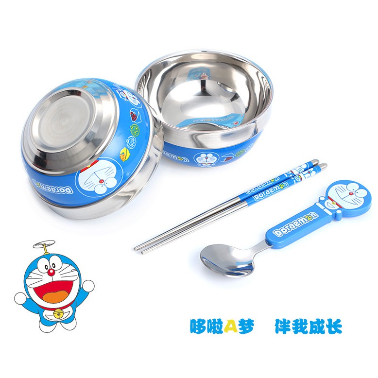 Hoạt Hình Bộ Tô Muỗng Đũa Hình Hello Kitty doraemon Gấu pooh Đáng Yêu