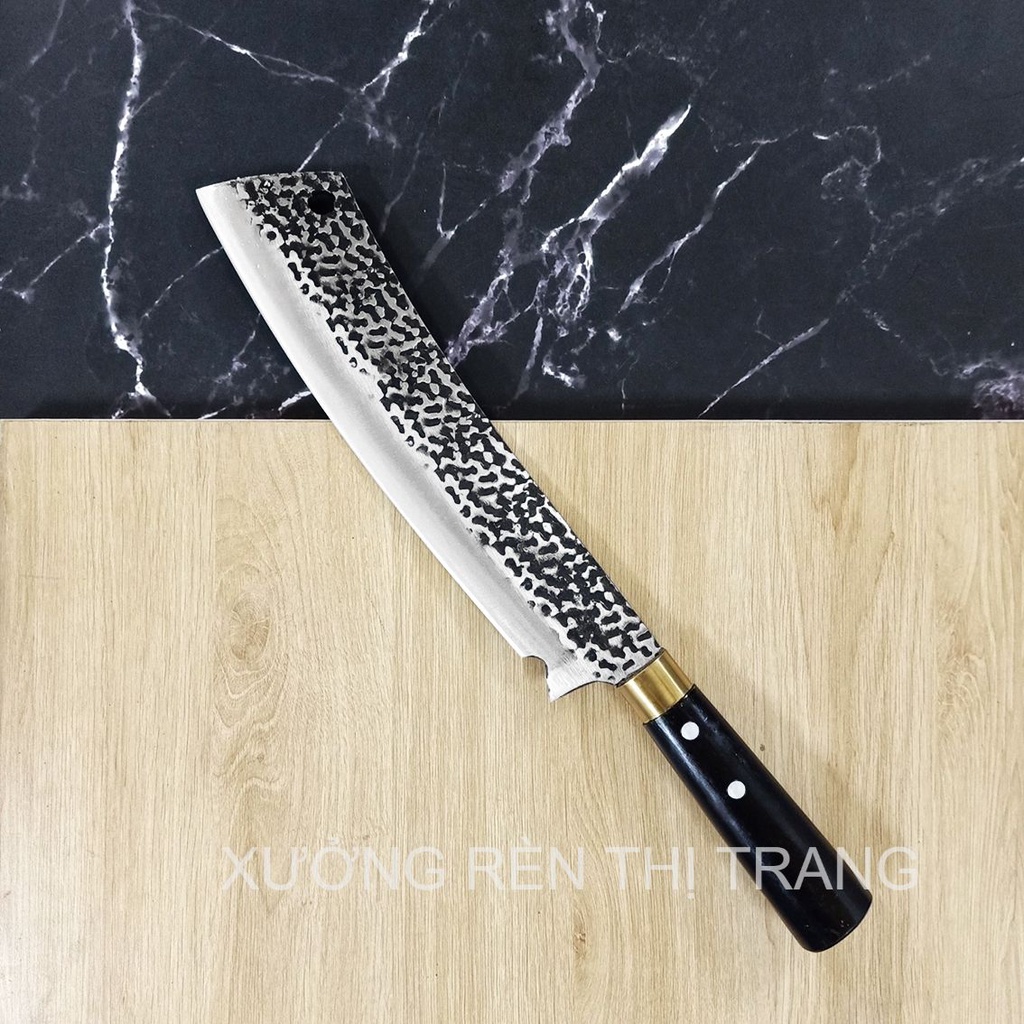 Bộ Dao Nhà Bếp Thép Nhíp - Dập Vân 2 Mặt, Dùng Chặt Cây, Chặt Xương, Thái Gọt