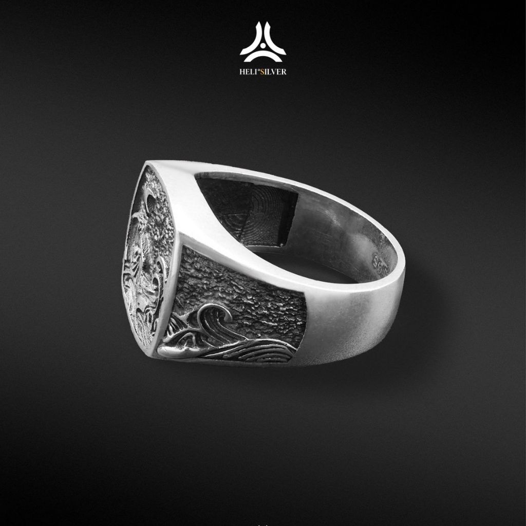 Nhẫn bạc nam HeliSilver KA-NA-GA-WA RING Original S925