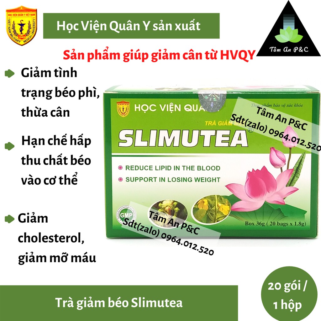 Trà thảo dược giúp giảm cân, giảm béo Slimutea hộp SX bởi Học Viện Quân Y(hộp 20 gói)--CHÍNH HÃNG HỌC VIỆN QUÂN Y