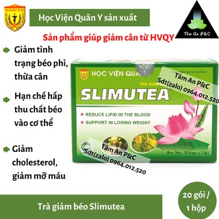 Trà thảo dược giúp giảm cân, giảm béo Slimutea hộp SX bởi Học Viện Quân Y(hộp 20 gói)--CHÍNH HÃNG HỌC VIỆN QUÂN Y
