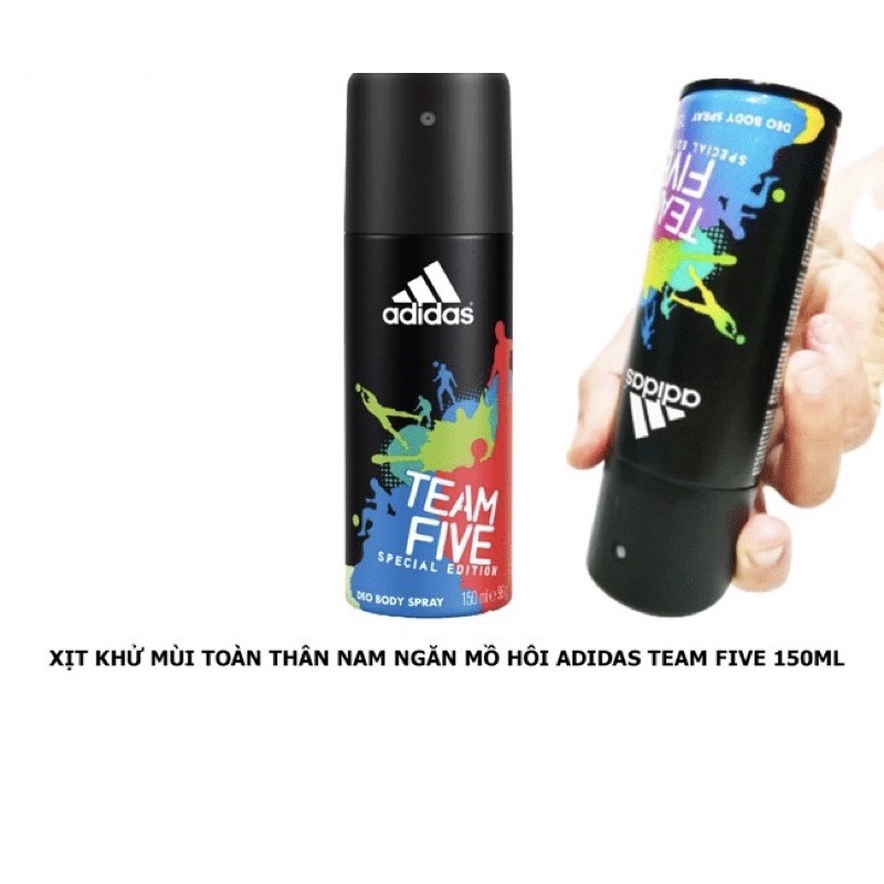 Xịt Khử Mùi Toàn Thân Nam Adidas Team Five 150ml