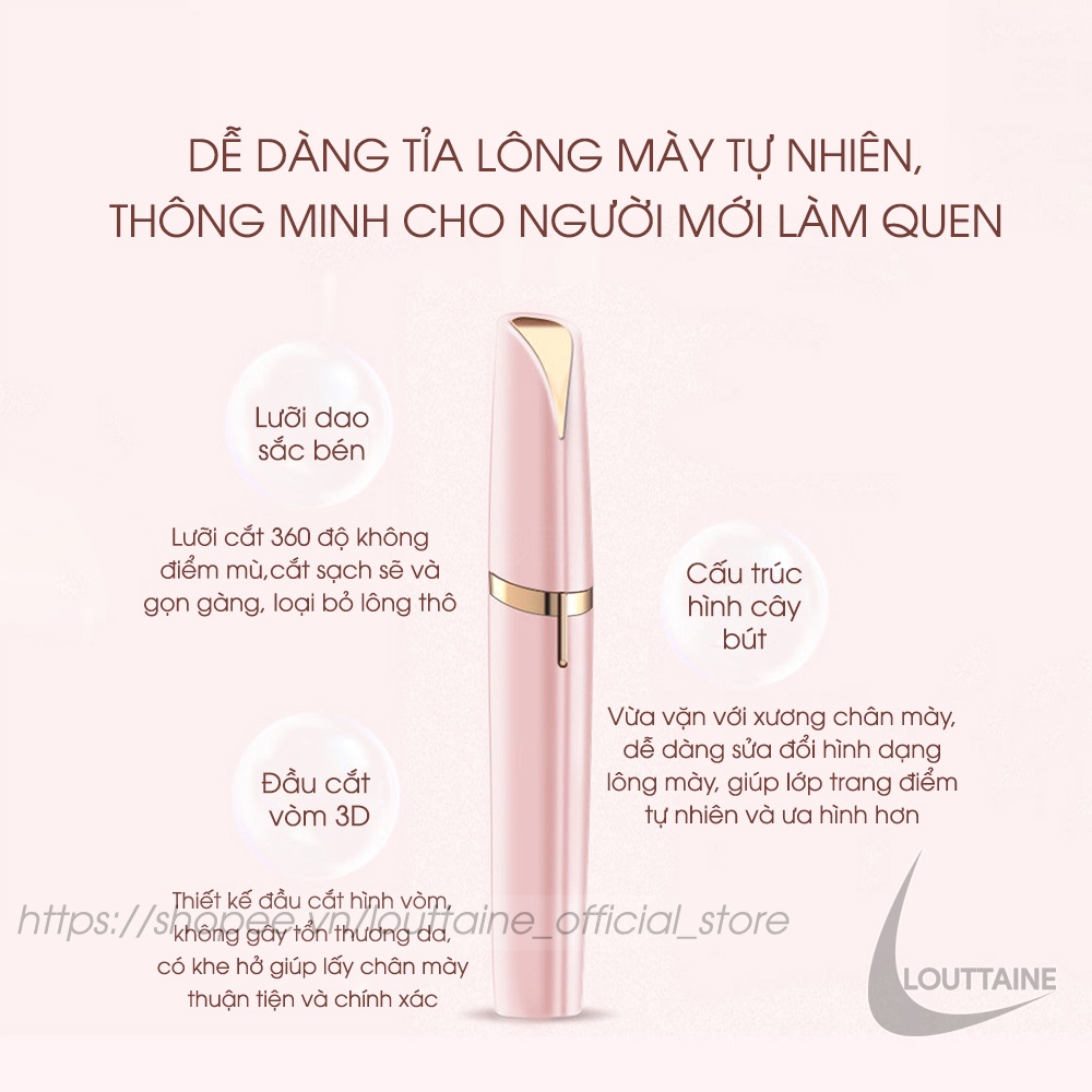 Máy tỉa lông mày Flawless Brows Bút tỉa lông mày cao cấp sạc điện điện có đèn rọi