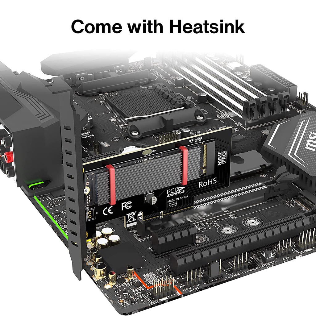 Thẻ Chuyển Đổi M.2 NVME SSD Sang PCIe 4.0 64Gbps SSD PCIe4.0 X4 Cho Máy Tính Bàn PCI-E GEN4