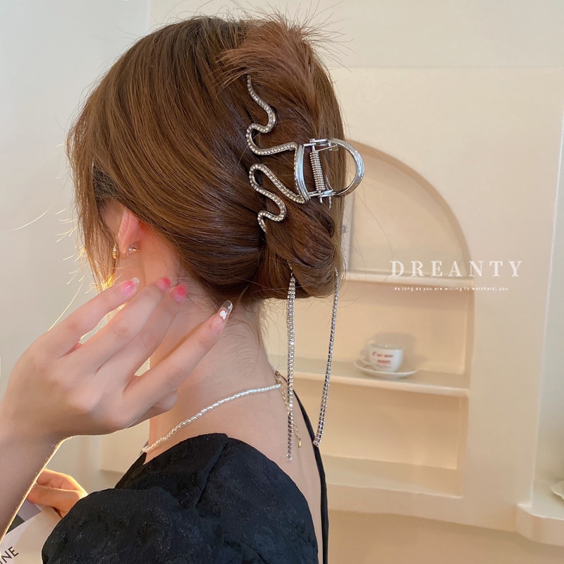 Kẹp Tóc Đính Đá Tua Rua Phong Cách Thời Trang Pháp