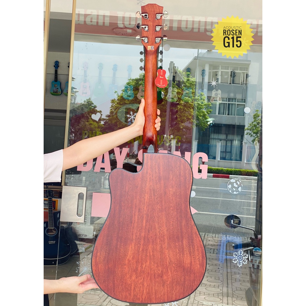 Đàn Guitar Acoustic Rosen G15 màu tự nhiên chính hãng