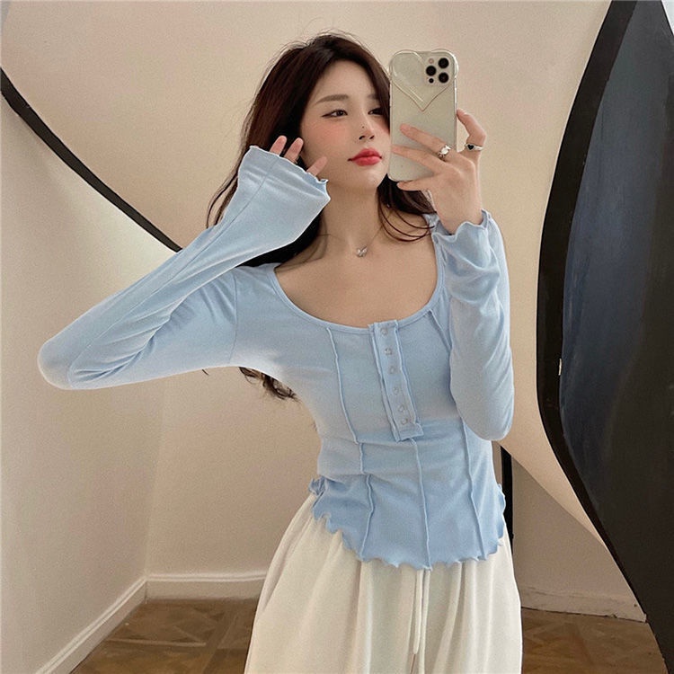 Áo Thun COZOK Tay Dài Dáng Ôm Thời Trang Dễ Phối Đồ