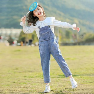 ♞♞Quần yếm Denim thời trang 2020 dành cho bé gái 10 tuổi